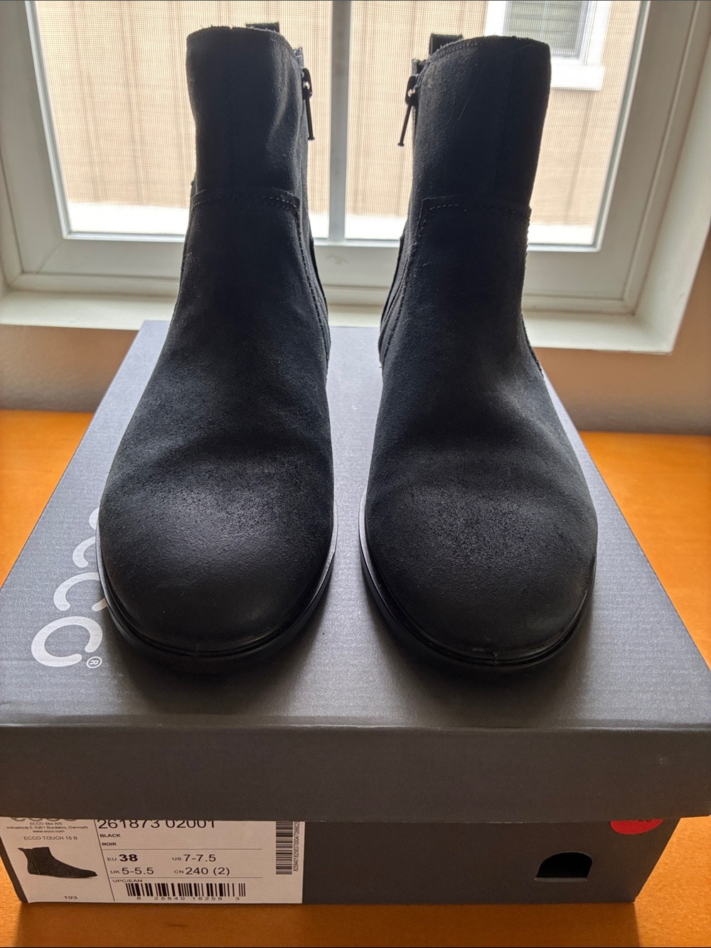 Ecco Touch Black Suede Ankle Boot